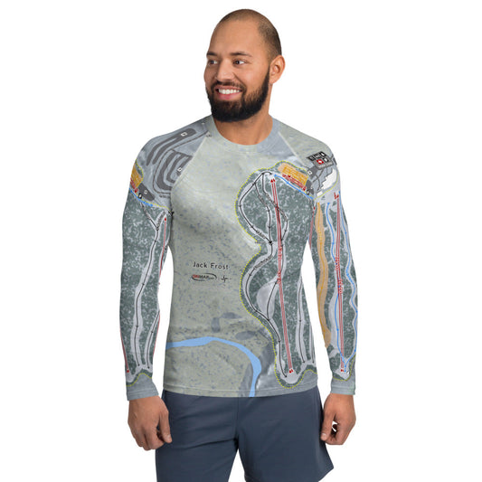 Jack Frost, Pennsylvania Ski Trail Map Men's Base Layer Top - Powderaddicts