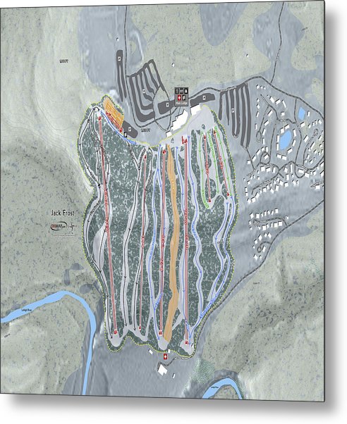 Jack Frost Ski Trail Map - Metal Print - Powderaddicts