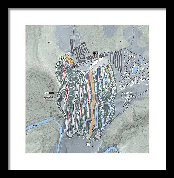 Jack Frost Ski Trail Map - Framed Print - Powderaddicts