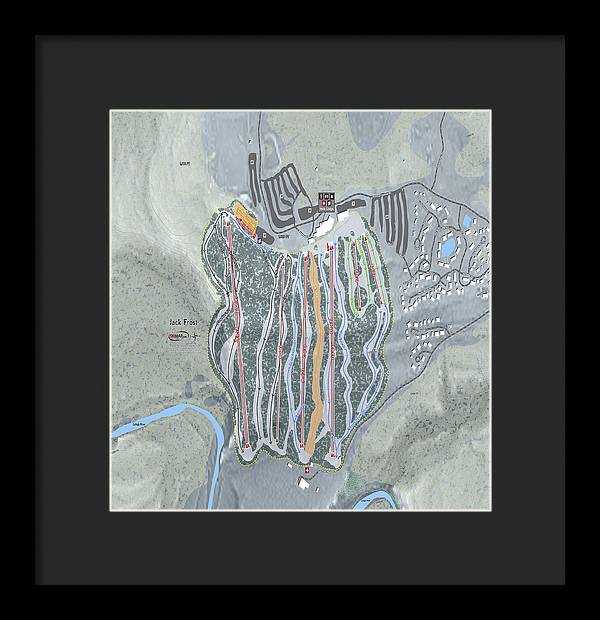 Jack Frost Ski Trail Map - Framed Print - Powderaddicts