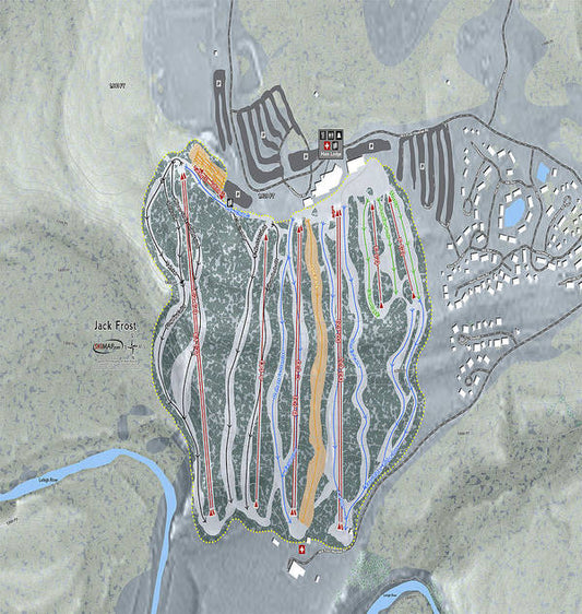 Jack Frost Ski Trail Map - Art Print - Powderaddicts
