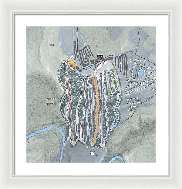 Jack Frost Ski Trail Map - Framed Print - Powderaddicts