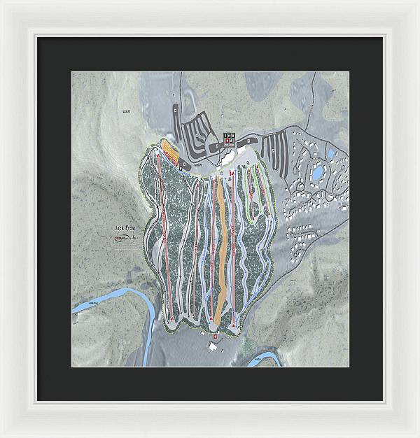 Jack Frost Ski Trail Map - Framed Print - Powderaddicts