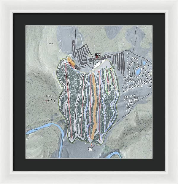 Jack Frost Ski Trail Map - Framed Print - Powderaddicts