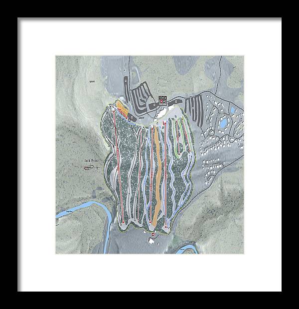 Jack Frost Ski Trail Map - Framed Print - Powderaddicts