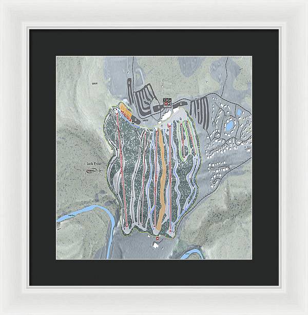 Jack Frost Ski Trail Map - Framed Print - Powderaddicts