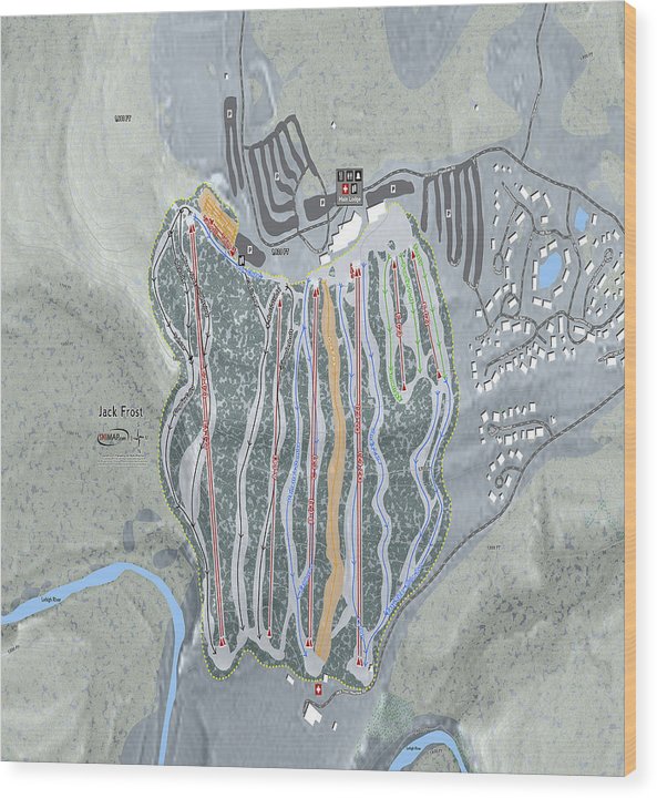 Jack Frost Ski Trail Map - Wood Print - Powderaddicts