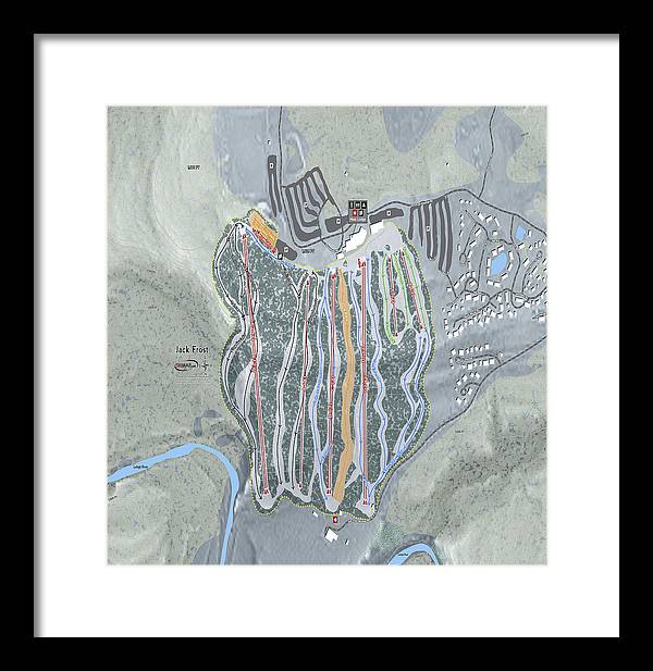 Jack Frost Ski Trail Map - Framed Print - Powderaddicts