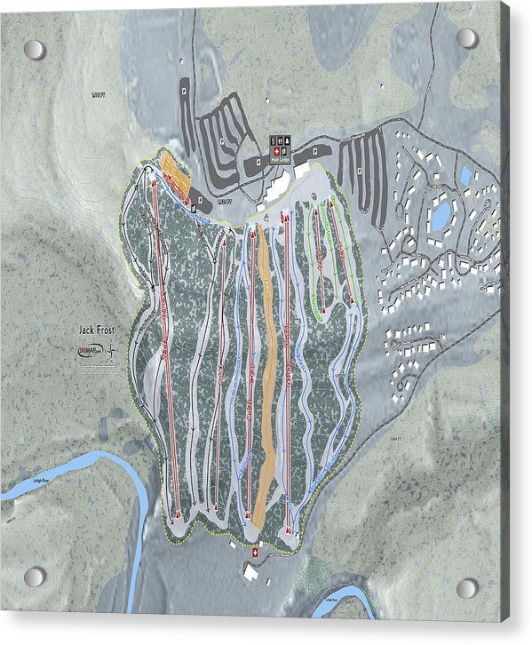 Jack Frost Ski Trail Map - Acrylic Print - Powderaddicts