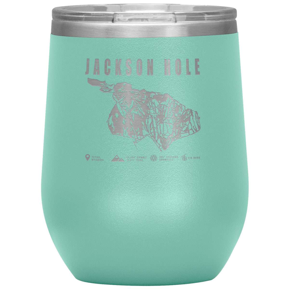 Jackson Hole Wyoming Ski Trail Map Wine 12oz Tumbler - Powderaddicts