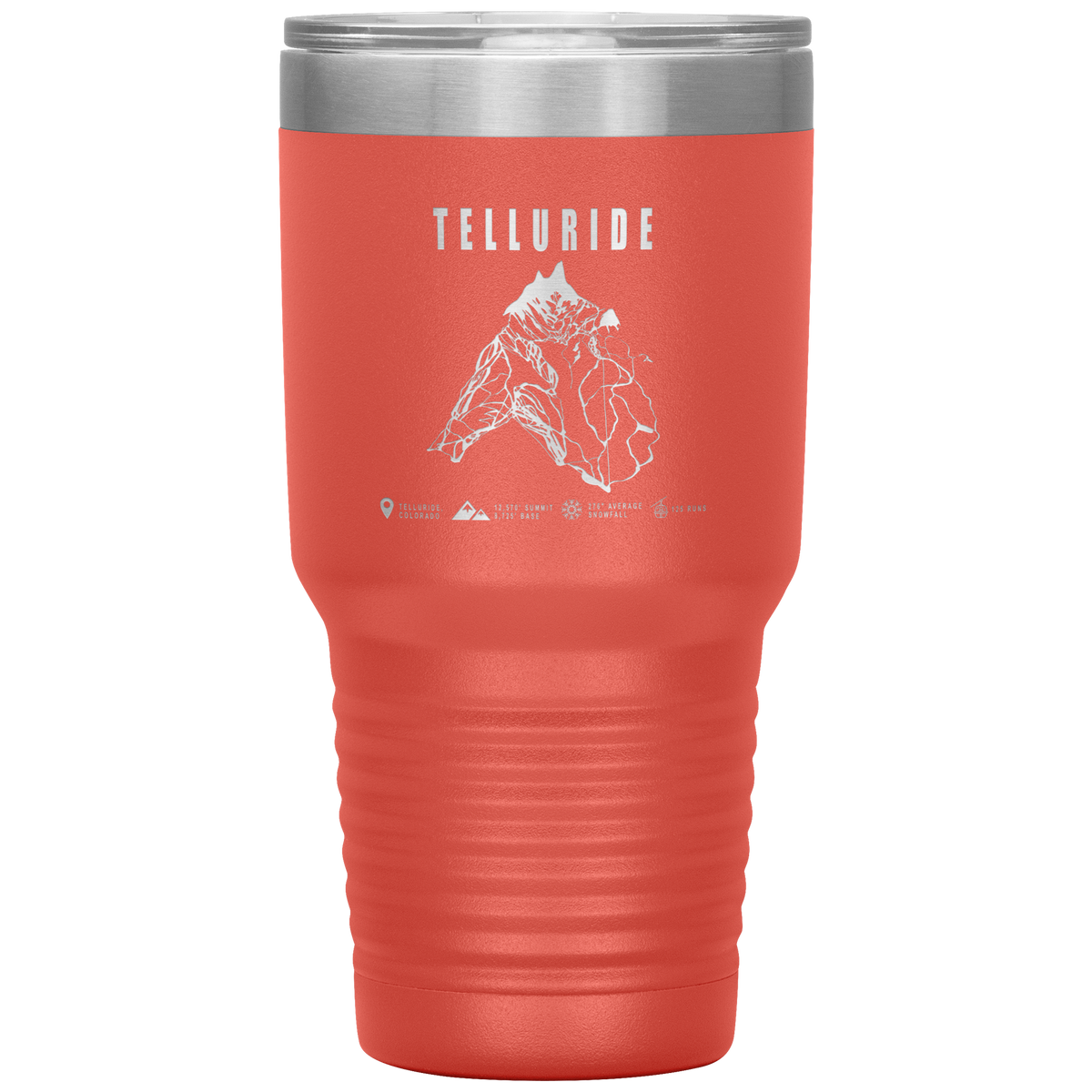 Telluride Colorado Ski Trail Map 30oz Tumbler - Powderaddicts