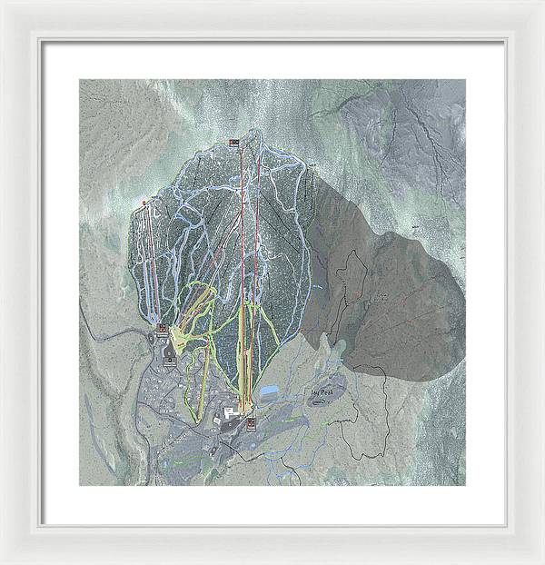 Jay Peak Ski Trail Map - Framed Print - Powderaddicts