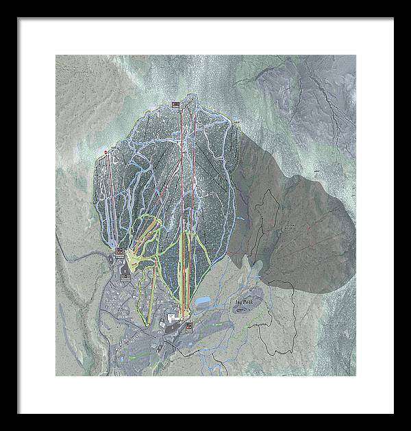 Jay Peak Ski Trail Map - Framed Print - Powderaddicts
