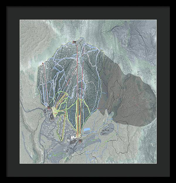 Jay Peak Ski Trail Map - Framed Print - Powderaddicts