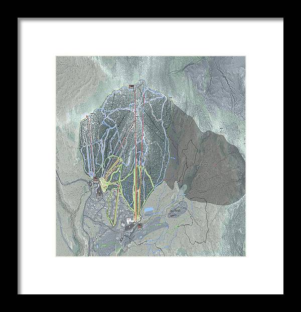 Jay Peak Ski Trail Map - Framed Print - Powderaddicts