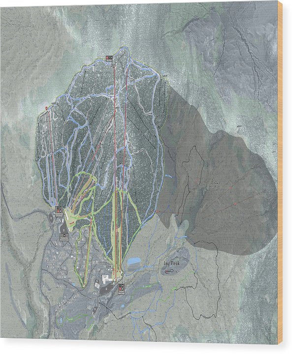 Jay Peak Ski Trail Map - Wood Print - Powderaddicts