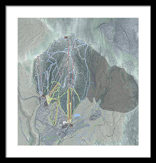 Jay Peak Ski Trail Map - Framed Print - Powderaddicts