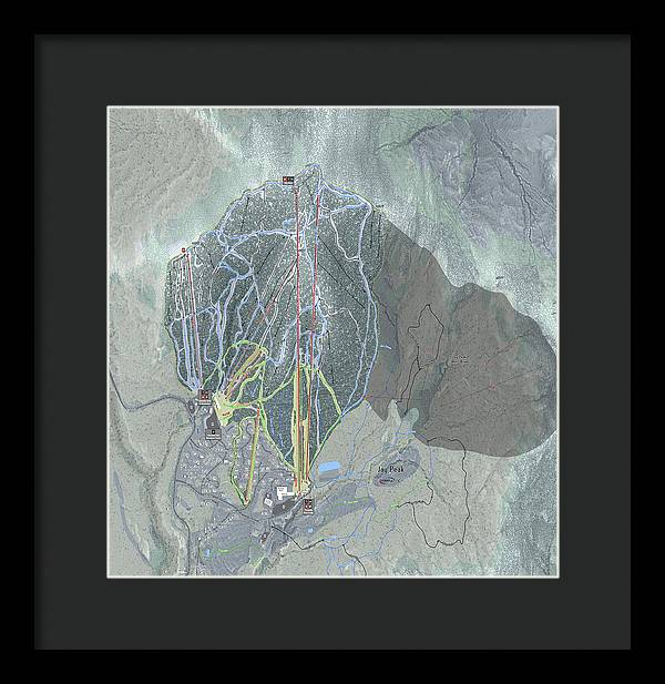 Jay Peak Ski Trail Map - Framed Print - Powderaddicts