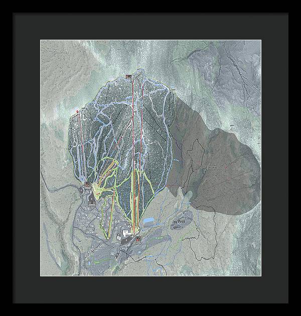 Jay Peak Ski Trail Map - Framed Print - Powderaddicts