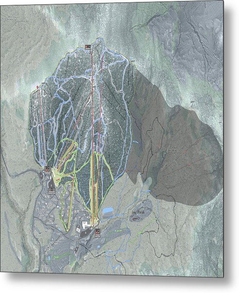 Jay Peak Ski Trail Map - Metal Print - Powderaddicts