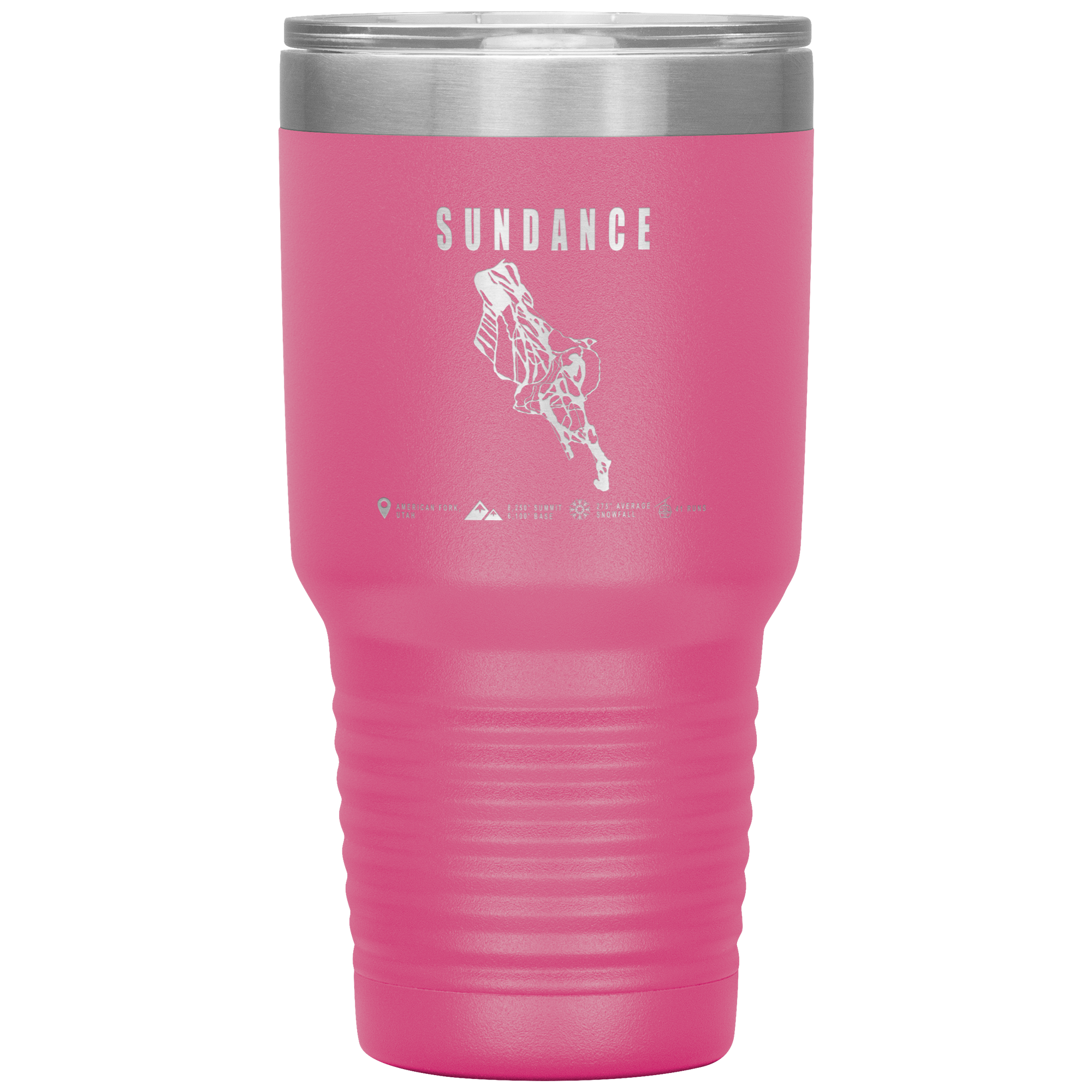 Sundance,Utah Ski Trail Map 30oz Tumbler - Powderaddicts