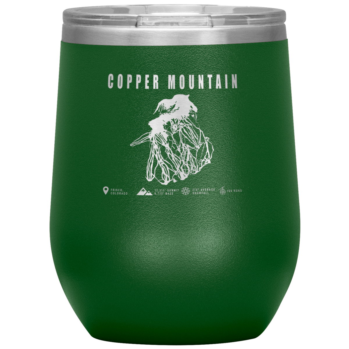Copper Mountain Colorado Ski Trail Map Wine 12oz Tumbler - Powderaddicts