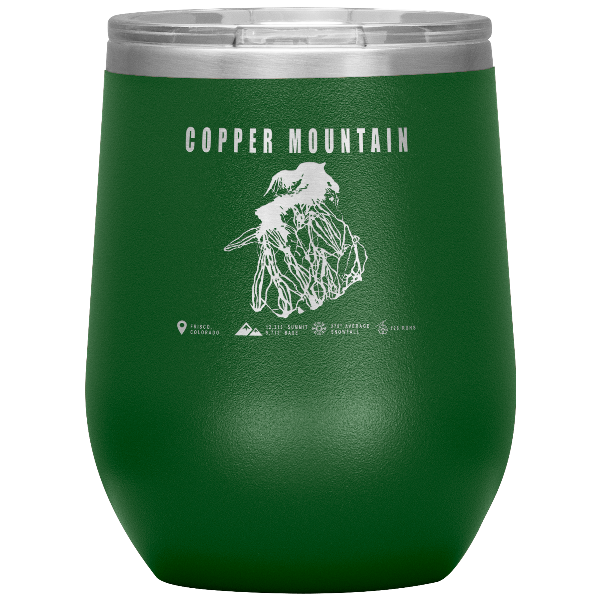 Copper Mountain Colorado Ski Trail Map Wine 12oz Tumbler - Powderaddicts
