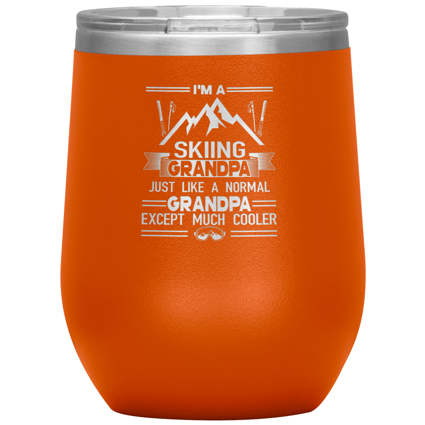 I'm A Skiing Grandpa Wine 12oz Tumbler - Powderaddicts
