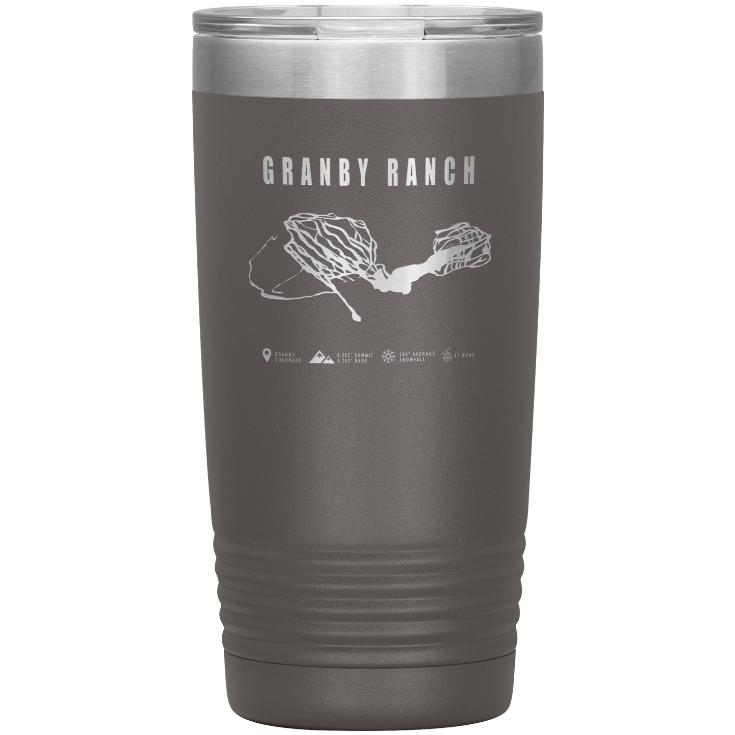 Granby Ranch Colorado Ski Trail Map 20oz Tumbler - Powderaddicts