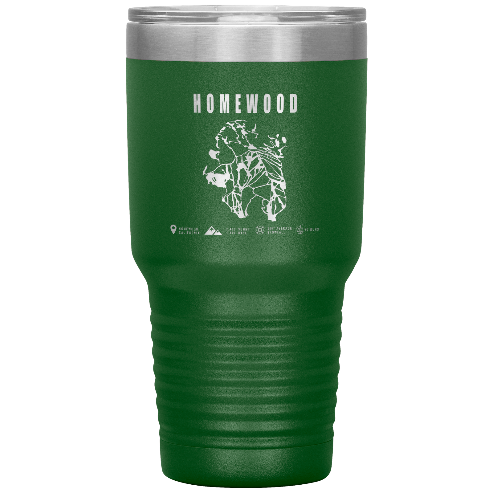 Homewood, California Ski Trail Map 30oz Tumbler - Powderaddicts