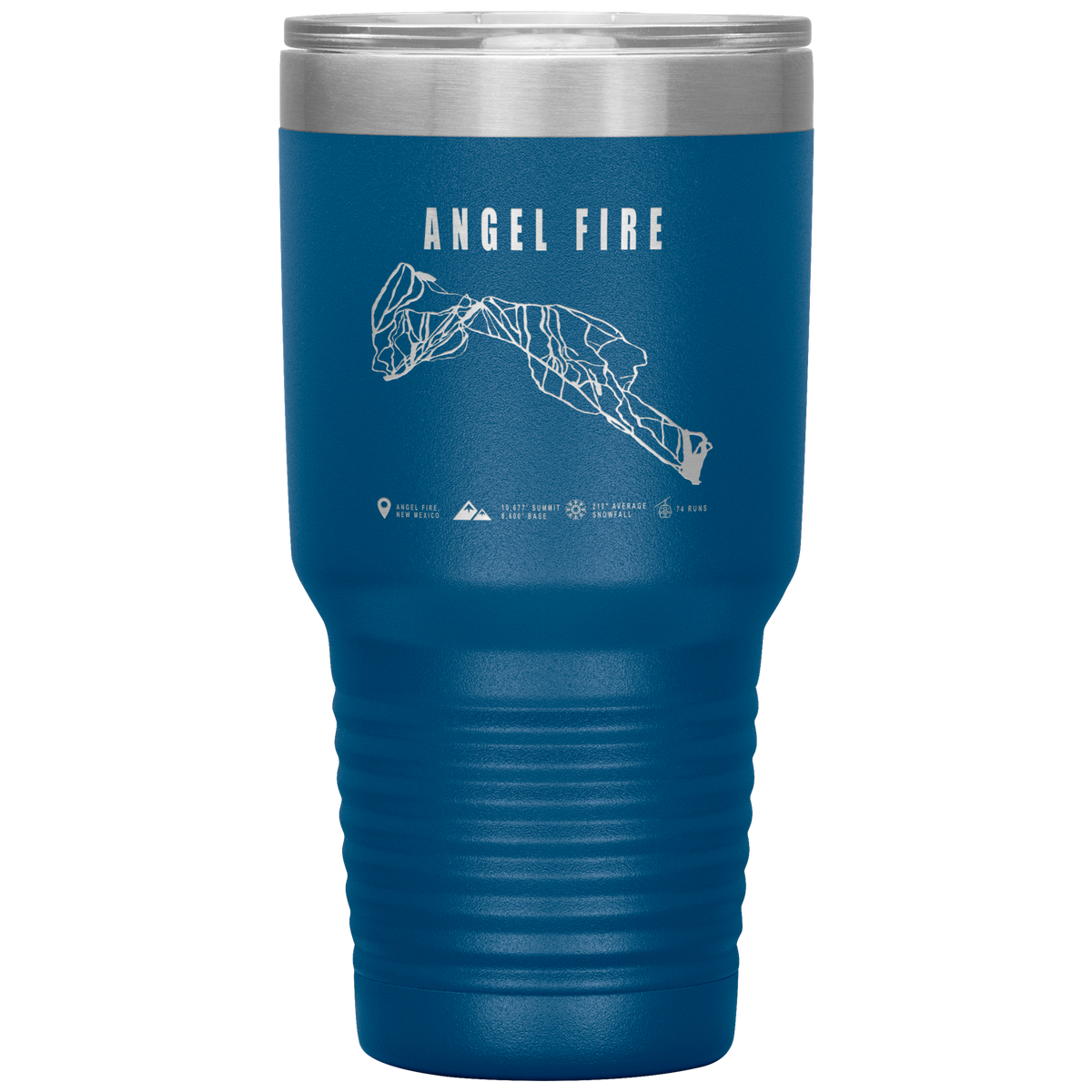 Angel Fire, New Mexico Ski Trail Map 30oz Tumbler - Powderaddicts