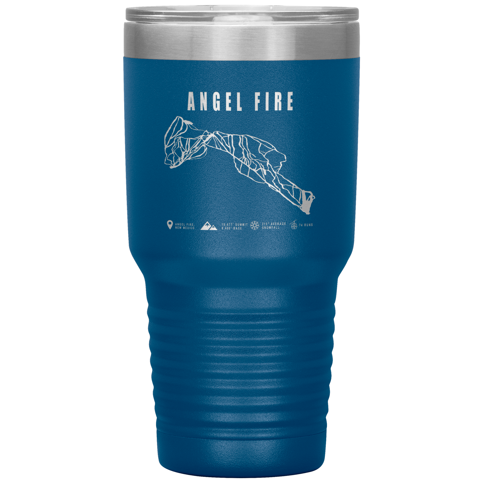 Angel Fire, New Mexico Ski Trail Map 30oz Tumbler - Powderaddicts