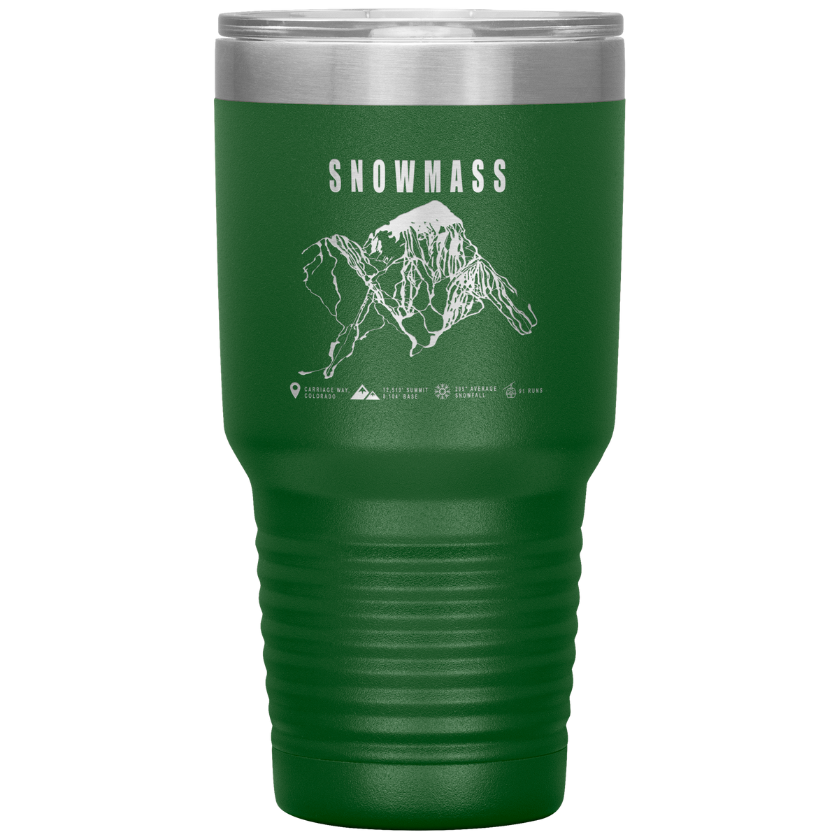 Snowmass Colorado Ski Trail Map 30oz Tumbler - Powderaddicts