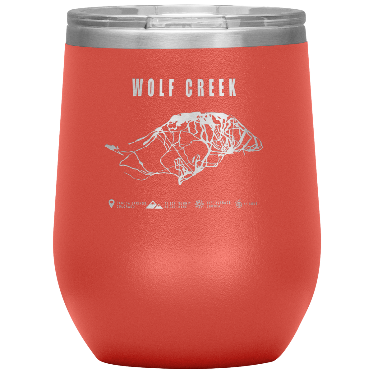 Wolf Creek Colorado Ski Trail Map Wine 12oz Tumbler - Powderaddicts