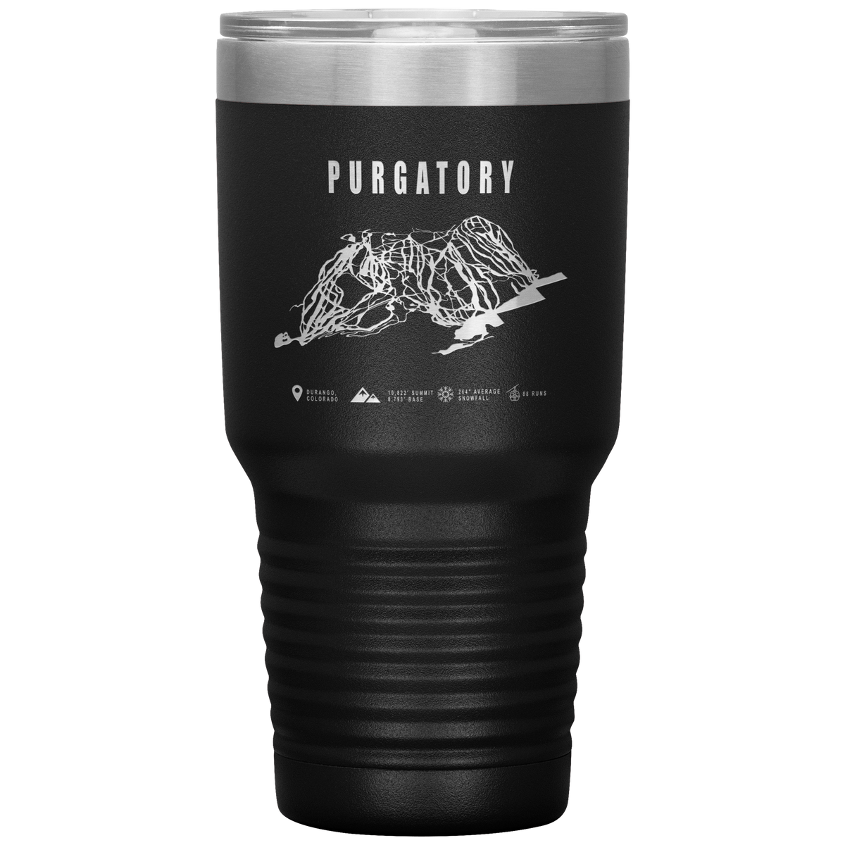 Purgatory Colorado Ski Trail Map 30oz Tumbler - Powderaddicts