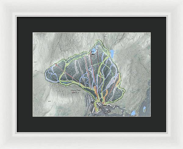 Jiminy Peak, Massachusetts Ski Resort Map - Framed Print