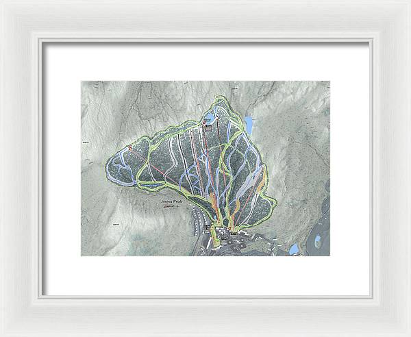 Jiminy Peak, Massachusetts Ski Resort Map - Framed Print