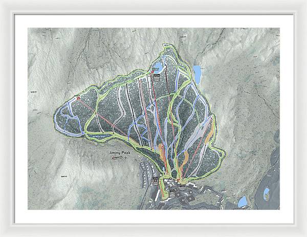 Jiminy Peak, Massachusetts Ski Resort Map - Framed Print