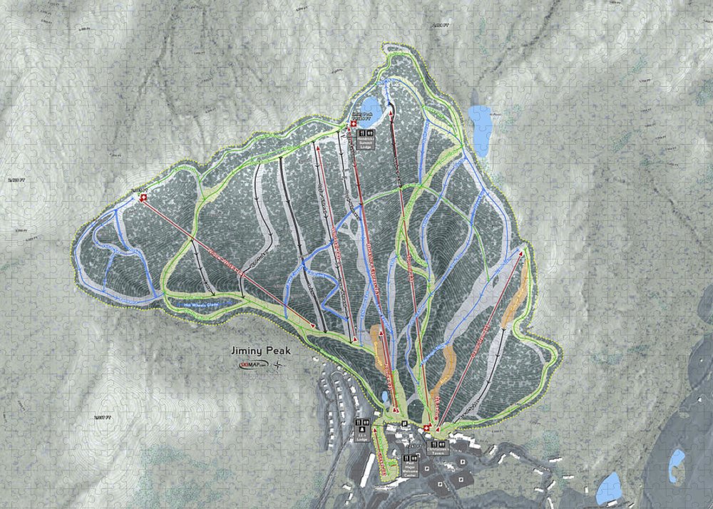 Jiminy Peak, Massachusetts Ski Resort Map - Puzzle - Powderaddicts
