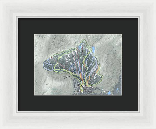 Jiminy Peak, Massachusetts Ski Resort Map - Framed Print