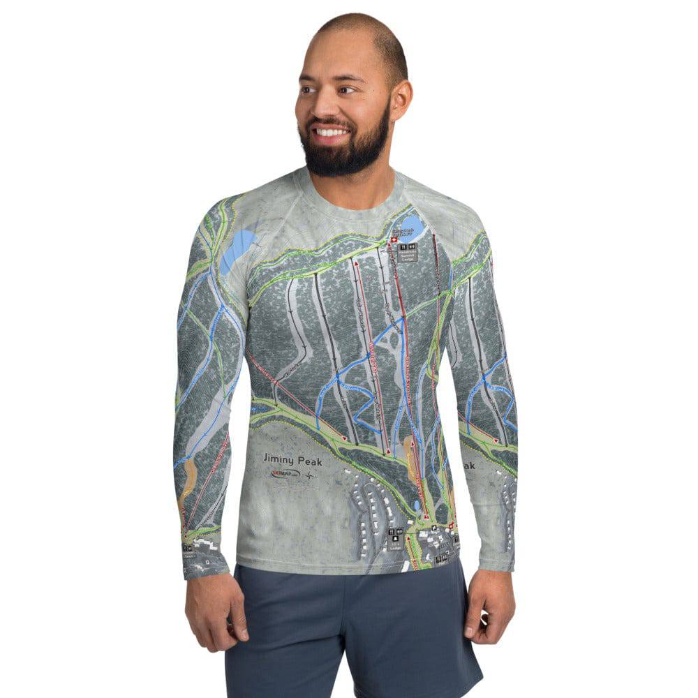 Jiminy Peak, Massachusetts Ski Trail Map Men's Base Layer Top