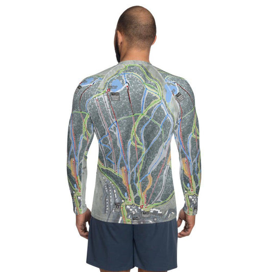 Jiminy Peak, Massachusetts Ski Trail Map Men's Base Layer Top - Powderaddicts