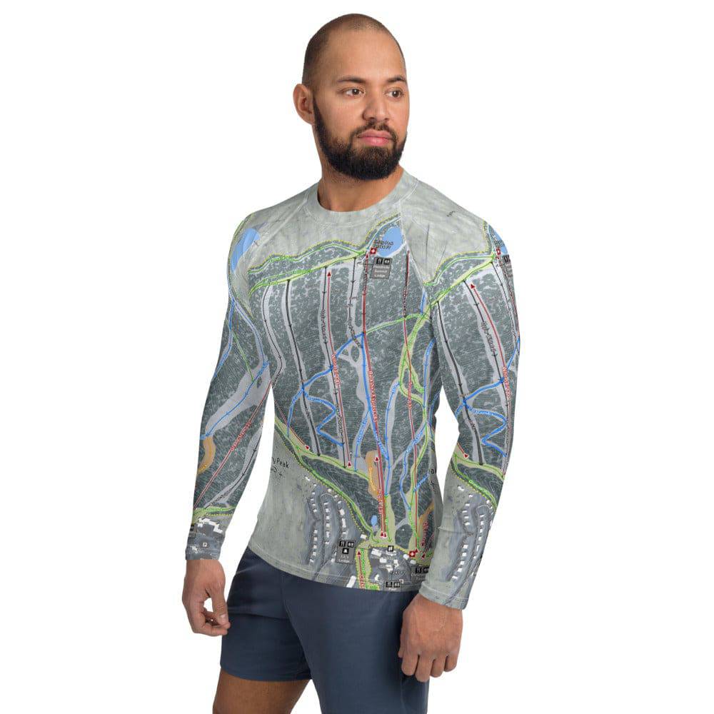 Jiminy Peak, Massachusetts Ski Trail Map Men's Base Layer Top - Powderaddicts