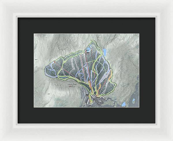 Jiminy Peak Ski Trail Map - Framed Print - Powderaddicts
