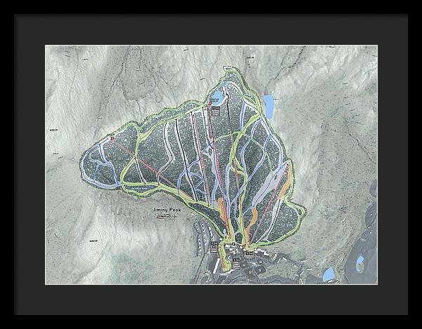 Jiminy Peak Ski Trail Map - Framed Print - Powderaddicts