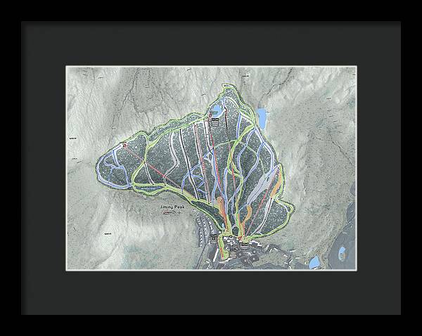 Jiminy Peak Ski Trail Map - Framed Print - Powderaddicts