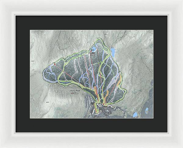 Jiminy Peak Ski Trail Map - Framed Print - Powderaddicts