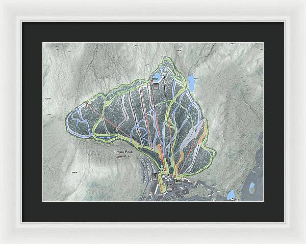 Jiminy Peak Ski Trail Map - Framed Print - Powderaddicts