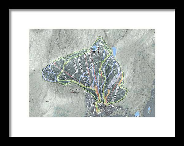 Jiminy Peak Ski Trail Map - Framed Print - Powderaddicts
