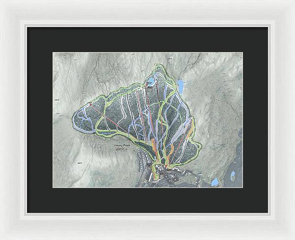 Jiminy Peak Ski Trail Map - Framed Print - Powderaddicts